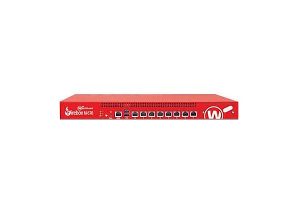 WatchGuard Firebox M670 - security appliance - with 1 year Basic Security Suite