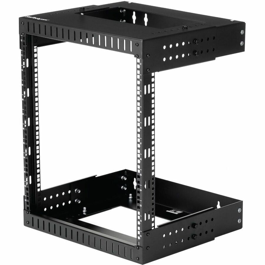 StarTech.com 2-Post 12U Heavy-Duty Wall Mount Network Rack, 19" Open Frame Server / AV / Data Rack with Adjustable Depth