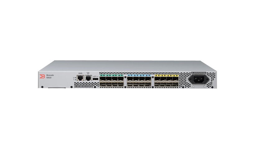 Brocade G610 - switch - 8 ports - managed - rack-mountable - with 8 x 16 Gb
