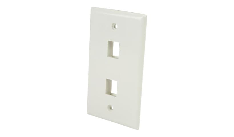 StarTech.com Dual Outlet RJ45 Universal Wall Plate White- Mounting Plate