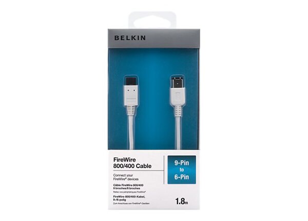Belkin 6' 9-Pin to 6-Pin FireWire 800/400 Cable