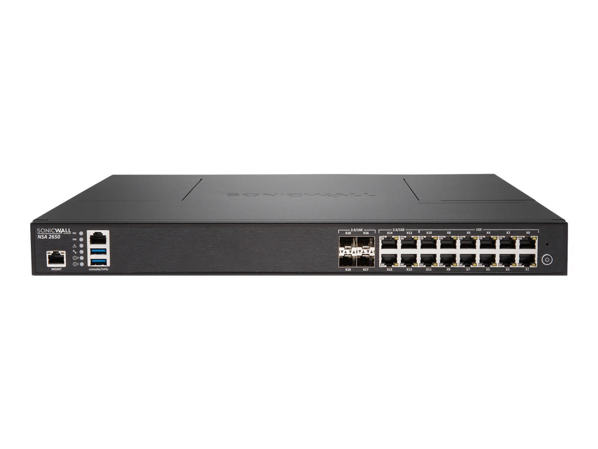 SonicWall NSa 2650 TotalSecure - security appliance - with 1 year SonicWALL Advanced Gateway Security Suite