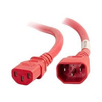C2G 10ft Power Cord - 18AWG - IEC320C14 to IEC320C13 - TAA Compliant - Red