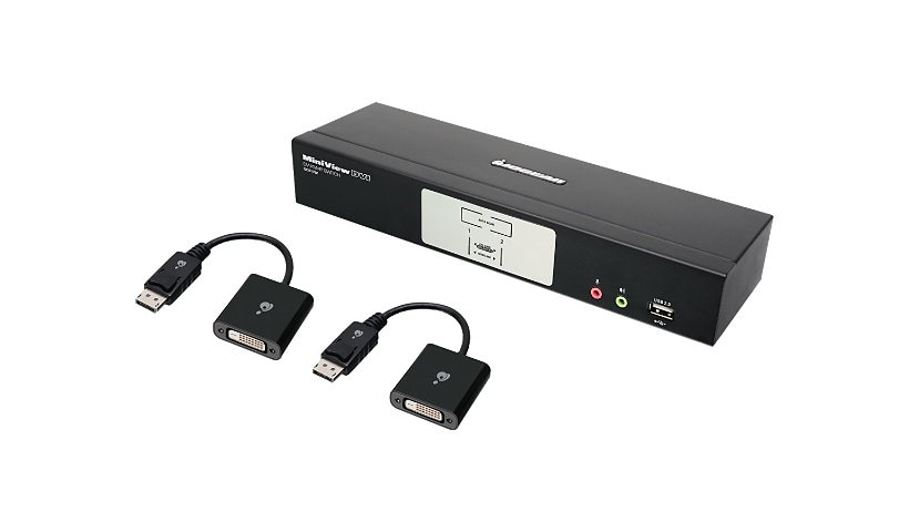 IOGEAR 2-Port Dual-Link DVI and DisplayPort KVM Kit - Cables Included - KVM
