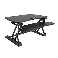 Amer Mounts Sit/Stand Desk with Keyboard/Mouse Deck (2 Tier) - Black Finish