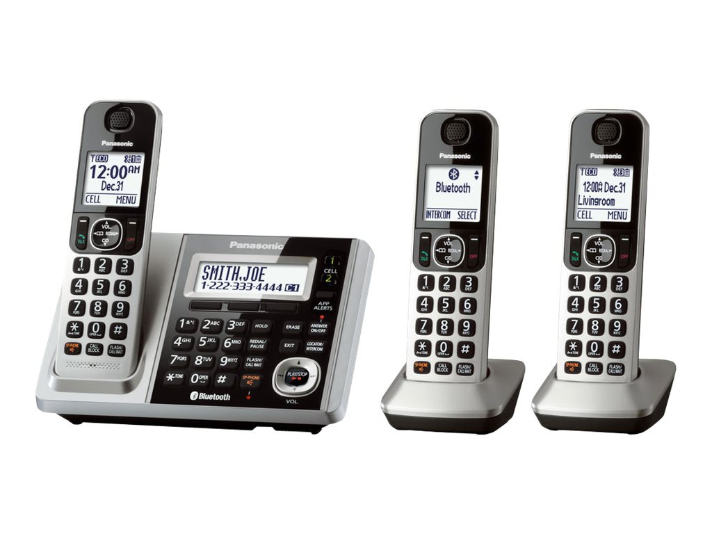 Panasonic KX-TGF373S - cordless phone - answering system with caller ID/call waiting + 2 additional handsets
