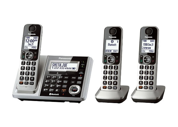 Panasonic KX-TGF373S - cordless phone - answering system with caller ID/call waiting + 2 additional handsets
