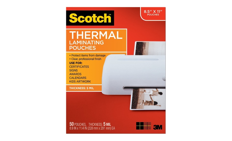 50-Pack 5 mil Thick 3 Pack of 50 8.9 x 11.4-Inches Scotch Thermal Laminating Pouches TP5854-50 