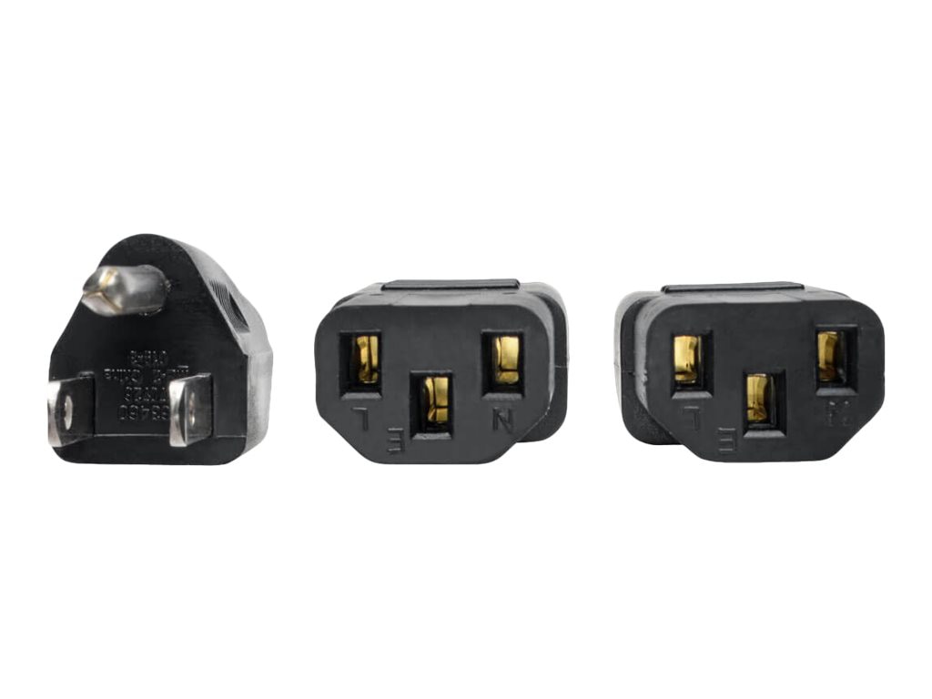 Thumbnail 3 of 4 for Eaton Tripp Lite Series Y Splitter Power Cable, NEMA 5-15P to 2x C13 - 10A, 125V, 18 AWG, 1.5 ft. (0.45 m), Black -