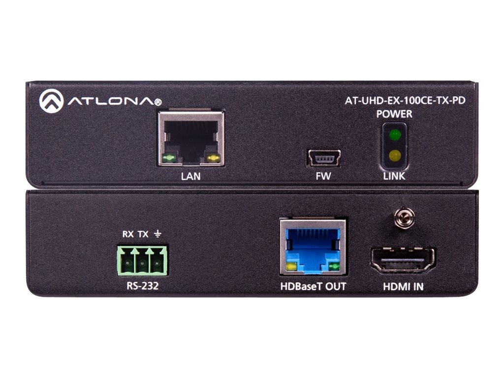 Atlona AT-UHD-EX-100CE-TX-PD (Transmitter) - video/audio/serial/network/power extender - HDBaseT