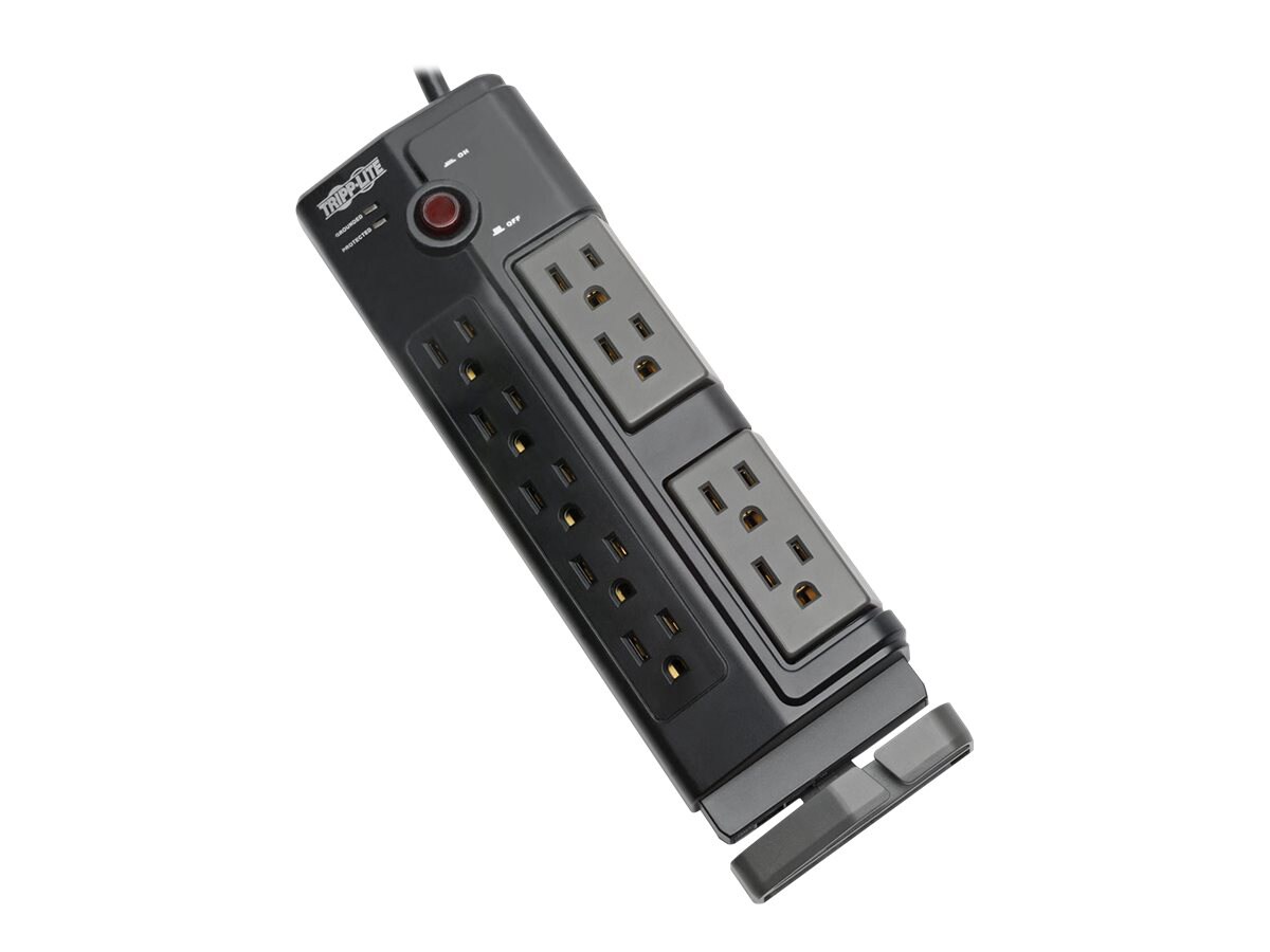 Tripp Lite 9-Outlet Surge Protector Power Strip with 4 Rotating Outlets, 6 ft. Cord, 2160 Joules, Tel/DSL/Fax