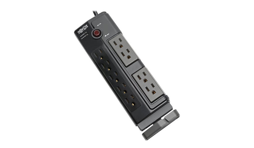 Tripp Lite 9-Outlet Surge Protector Power Strip with 4 Rotating Outlets, 6 ft. Cord, 2160 Joules, Tel/DSL/Fax