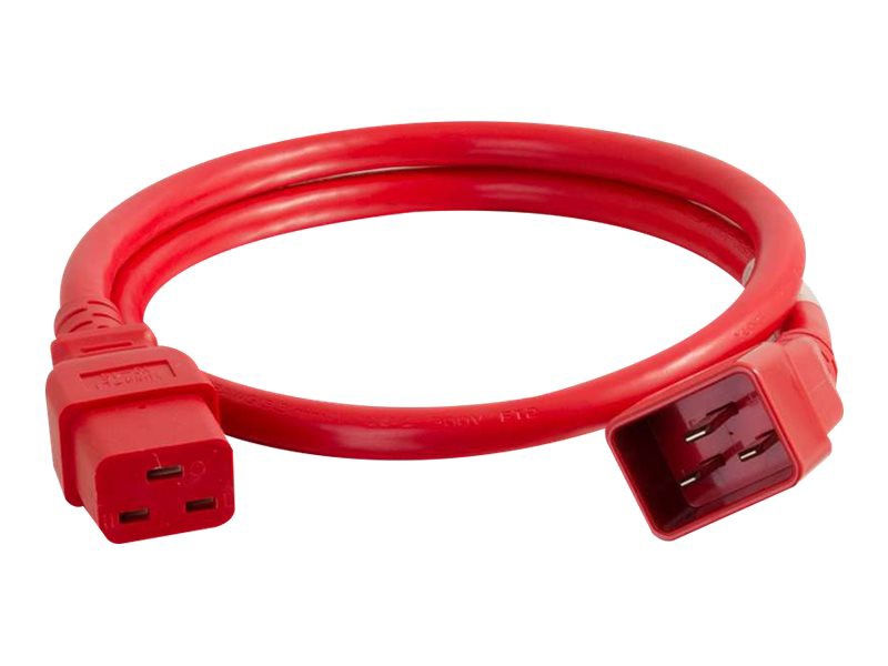 C2G 3ft 12AWG Power Cord (IEC320C20 to IEC320C19) -Red - power cable ...