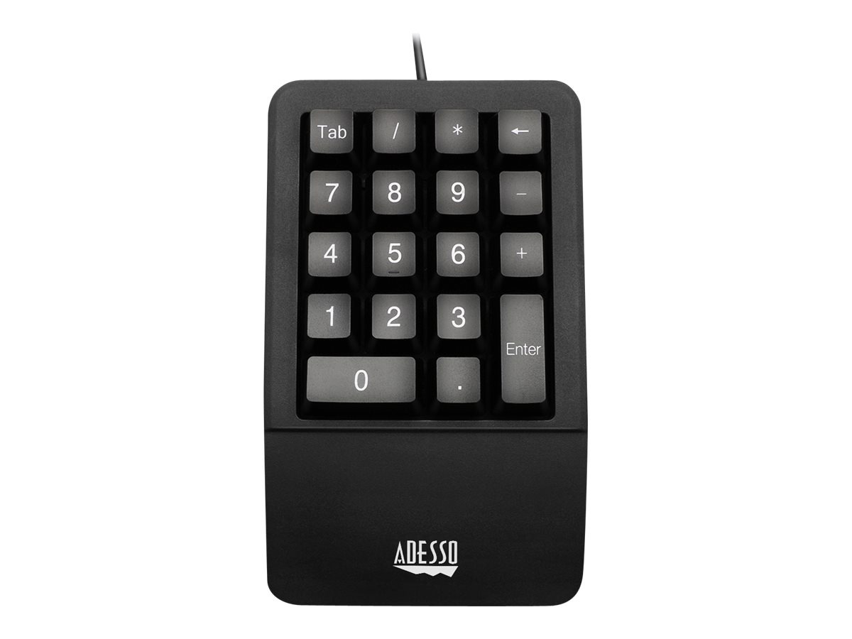 Adesso Antimicrobial Waterproof Numeric Keypad with Wrist Rest Support