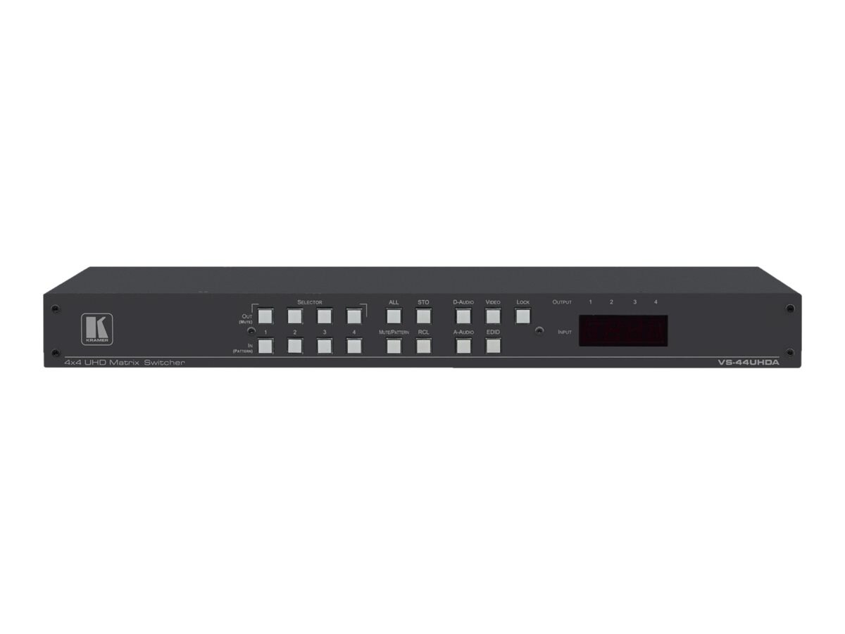 Kramer VS-44UHDA 4x4 4K60 4:2:0 HDMI Matrix Switcher with Audio Embedding/De-embedding - video/audio switch - - VS-44UHDA Audio Video Cables - CDW.com