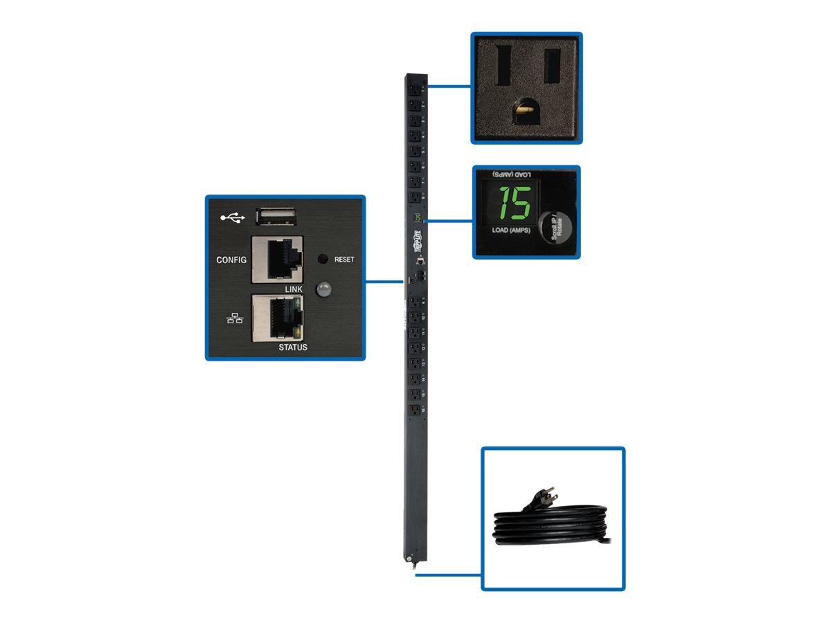 Tripp Lite PDU Switched 1.4kW 16 5-15R 120V 15A LX Platform Interface 0URM