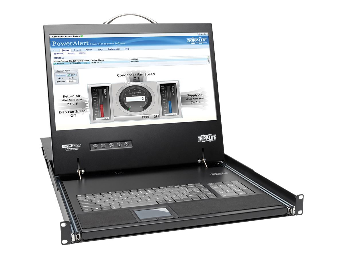 Eaton Tripp Lite Series 16-Port Cat5 1U Rack-Mount Console KVM Switch, 2+1 Users, 19 in. LCD, IP Remote Access - KVM