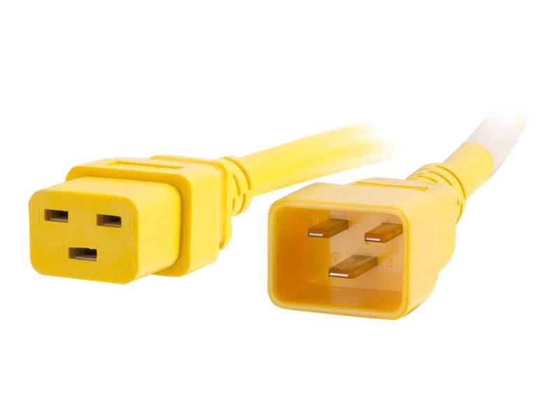 C2G 2ft 12AWG Power Cord (IEC320C20 to IEC320C19) - Yellow - power cable -