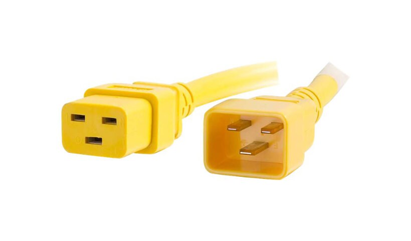 C2G 4ft 12AWG Power Cord (IEC320C20 to IEC320C19) - Yellow - power cable -