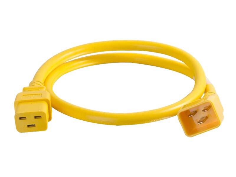 C2G 5ft 12AWG Power Cord (IEC320C20 to IEC320C19) - Yellow - power cable - 5 ft