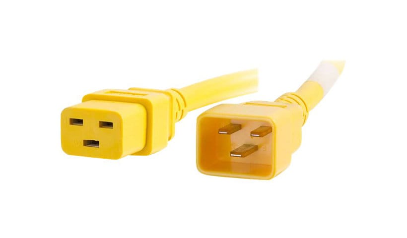 C2G 8ft 12AWG Power Cord (IEC320C20 to IEC320C19) - Yellow - power cable -