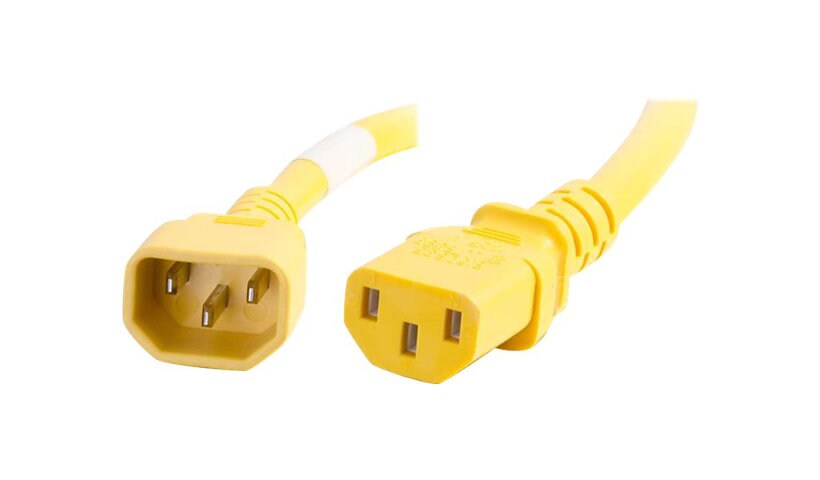 C2G 2ft 18AWG Power Cord (IEC320C14 to IEC320C13) - Yellow - power cable -