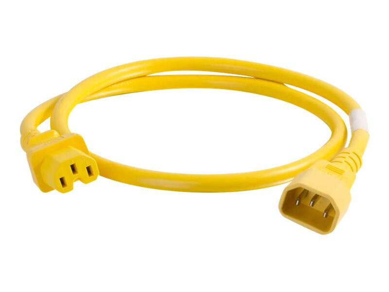 C2G 3ft 18AWG Power Cord (IEC320C14 to IEC320C13) - Yellow - power cable -