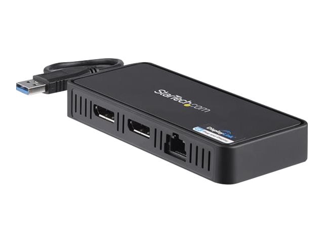 StarTech.com USB 3.0 Mini Dock - Dual Monitor USB-A Dock - 4K 60Hz DP & GbE