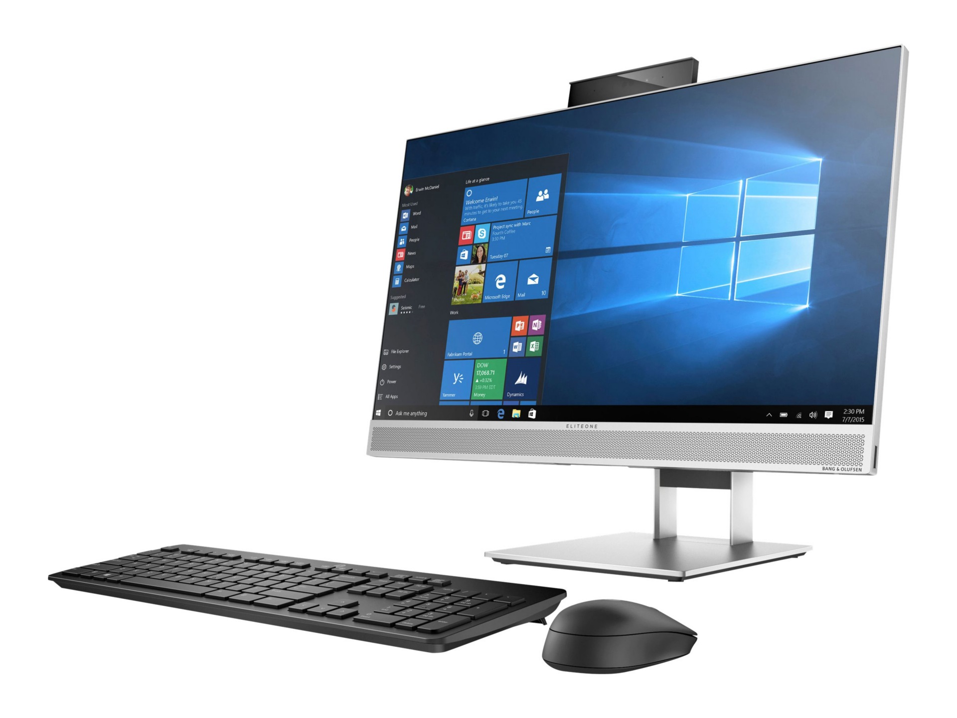 HP EliteOne 800 G3 - all-in-one - Core i7 7700 3.6 GHz - 16 GB - 256 GB - LED 23.8" - US