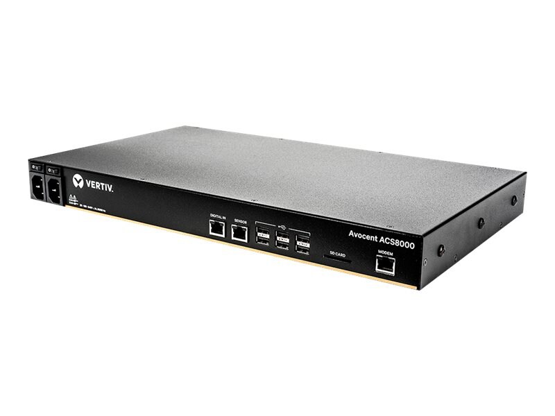 Vertiv Avocent ACS 8000 32-Port Serial Console Server, Dual DC, Modem, 1U