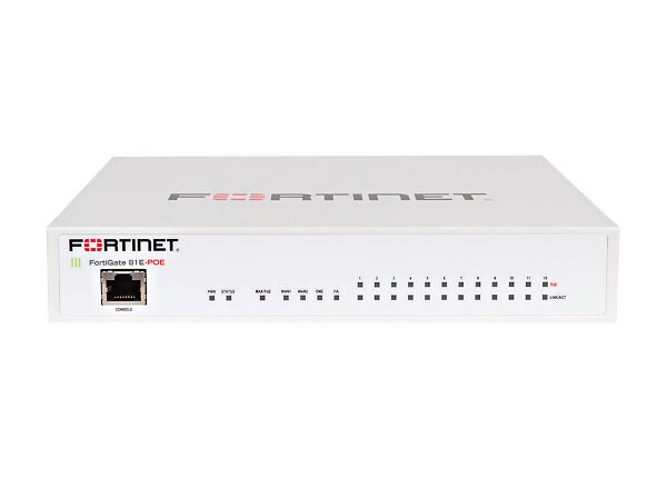Fortinet FortiGate 81E-POE - Enterprise Bundle - security appliance - with 5 years FortiCare 24X7 Comprehensive Support