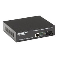 Black Box PoE PSE Media Converter - fiber media converter - 10Mb LAN, 100Mb