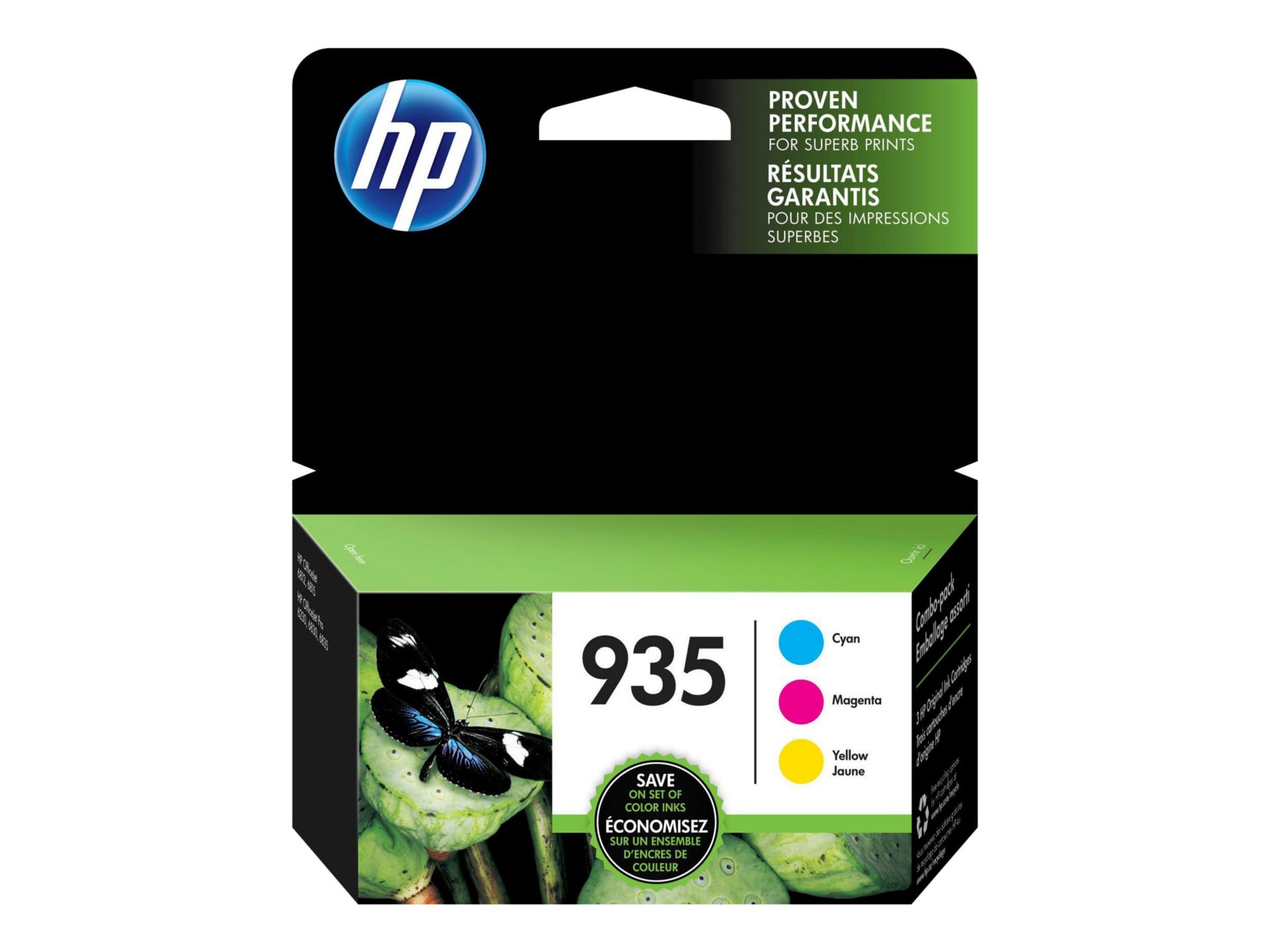 HP 935 Original High Yield Inkjet Ink Cartridge - Cyan, Magenta, Yellow - 3