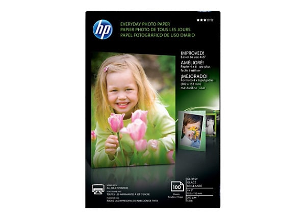 HP Everyday - photo paper - 100 sheet(s) - 4 in x 6 in - 200 g/m²