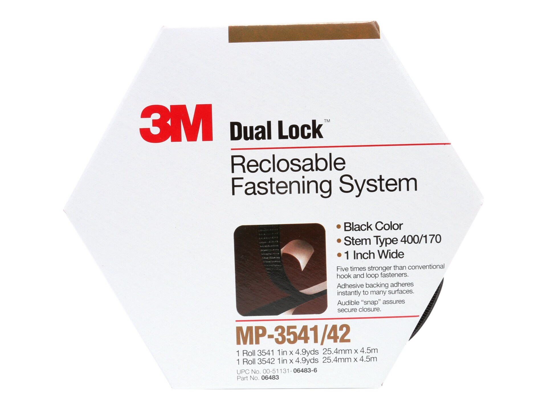 3M Dual Lock MP-3541/42 - self-adhesive reclosable fastener - 2.5 cm x 4.49