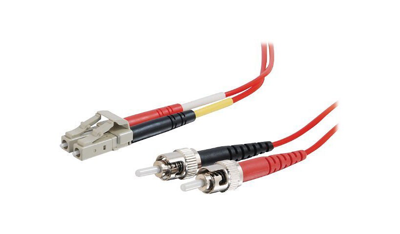 C2G 10m LC-ST 50/125 OM2 Duplex Multimode PVC Fiber Optic Cable - Red - pat