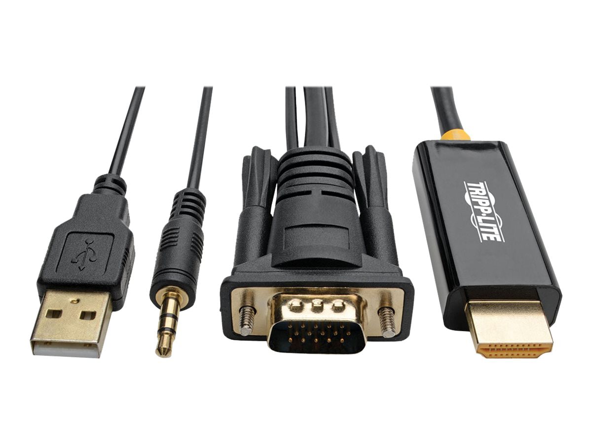 Bliv udvikling porcelæn Tripp Lite VGA to HDMI Adapter Converter Cable w Audio & USB Power 1080p 6'  - P116-006-HDMI-A - -