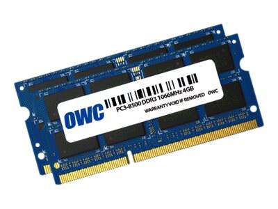 Other World Computing - DDR3 - kit - 8 GB: 2 x 4 GB - SO-DIMM 204-pin - 1066 MHz / PC3-8500 - unbuffered