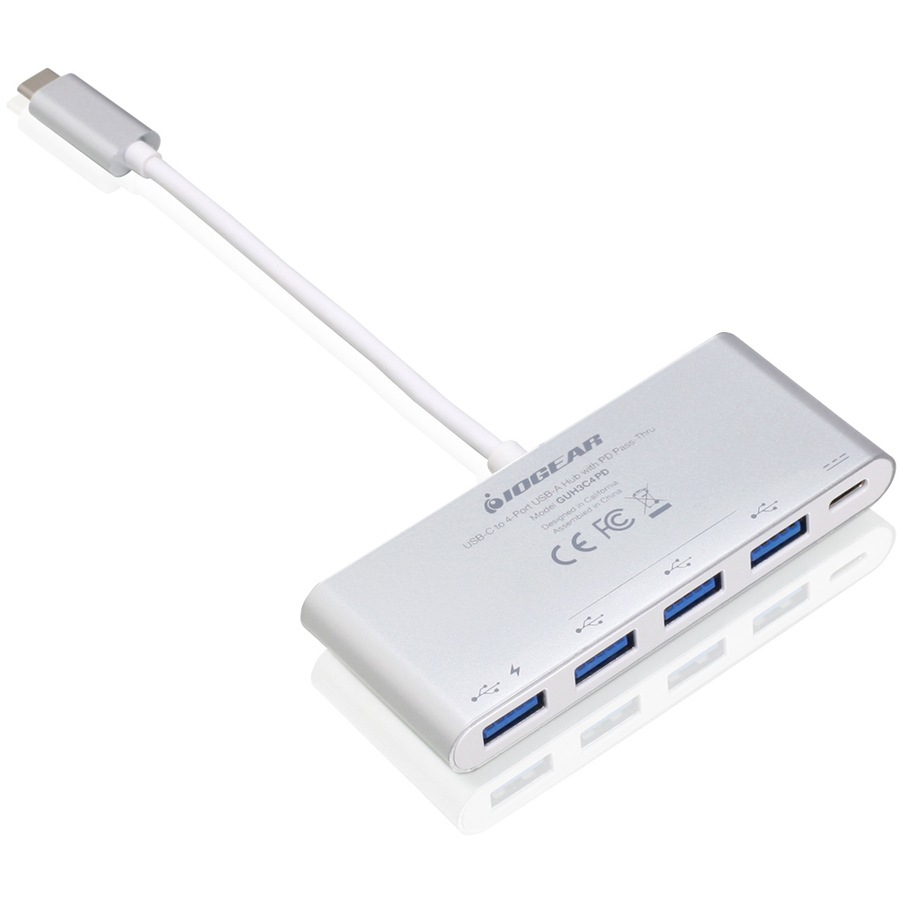 Thumbnail 3 of 6 for IOGEAR USB-C to 4 Port USB-A Hub with Power Delivery Pass-Through