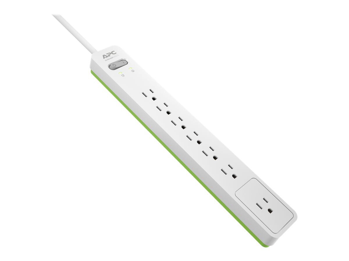 APC by Schneider Electric Essential SurgeArrest PE76W, 7 Outlets, 6 Foot Cord, 120V, White