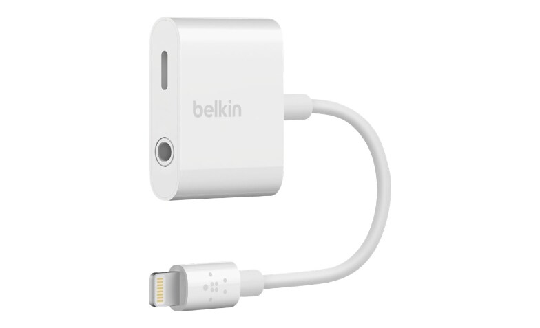 Belkin  mm Audio + Charge RockStar - Lightning to headphone jack /  charging adapter - Lightning / audio - F8J212BTWHT - Cable Connectors -  