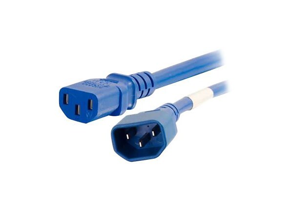 C2G 8ft 14AWG Power Cord (IEC320C14 to IEC320C13) - Blue - power cable - 8 ft
