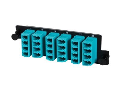 ORTRONICS 1U 6PT PNL LC QUAD 24F BLK