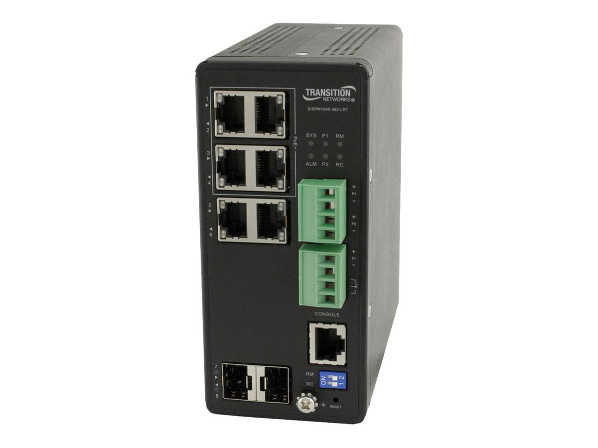 Transition Networks Hardened SISPM1040-362-LRT - switch - 8 ports - managed