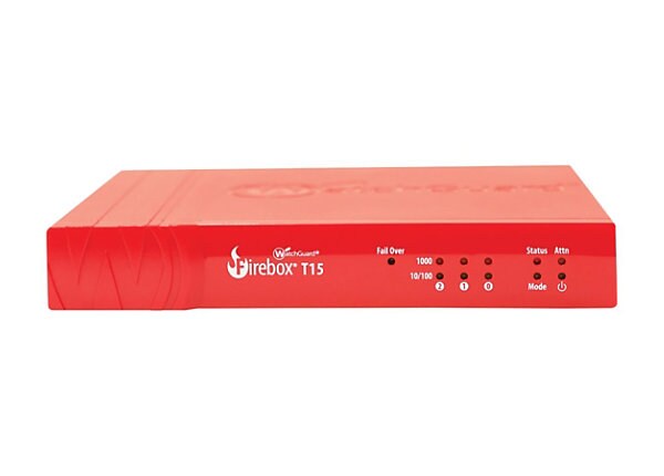 WatchGuard Firebox T15 - security appliance - WatchGuard Trade-Up Program - with 1 year Basic Security Suite