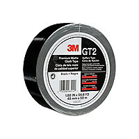 3M GT2 Premium Matte Cloth Synthetic Rubber Tape - Black
