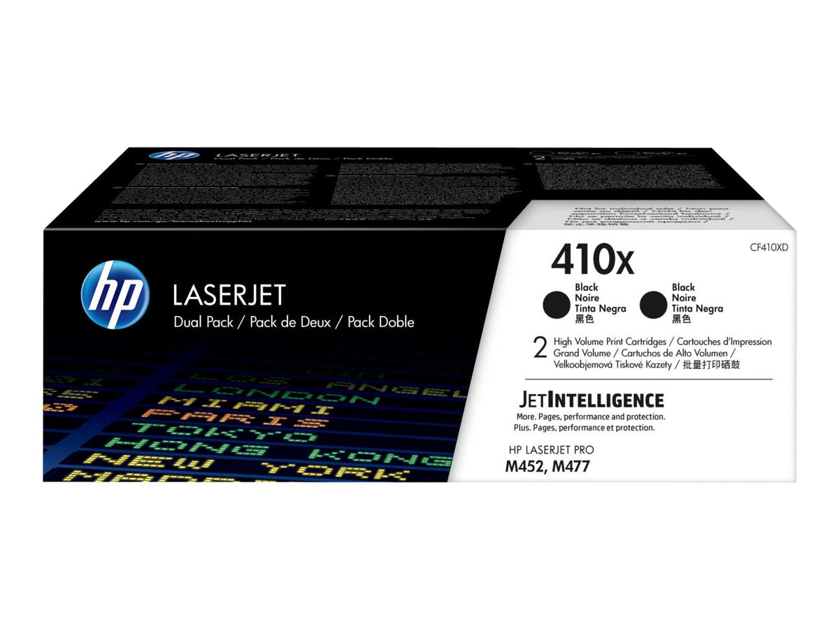 HP 410X (CF410XD) Original High Yield Laser Toner Cartridge - Black - 2 / C