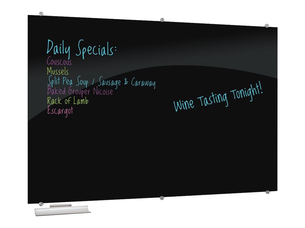 Balt Visionary Magnetic Black Glass Dry Erase Board