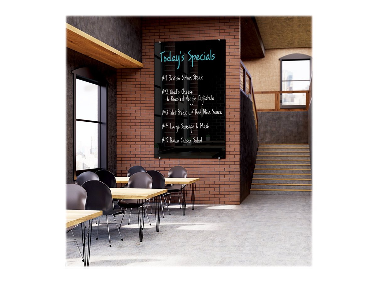 Thumbnail 4 of 4 for Balt Visionary Magnetic Black Glass Dry Erase Board