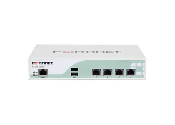 Fortinet FortiMail 60D - security appliance - with 1 year FortiCare 8X5 Enhanced Support + 1 year FortiGuard